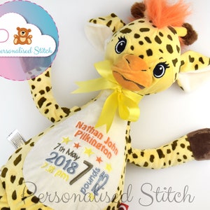 Personalised Giraffe Teddy Bear Embroidered Teddy Personalized Gift Birthday Gift Personalised Stuffed Animal New baby gift Baby Shower Gift