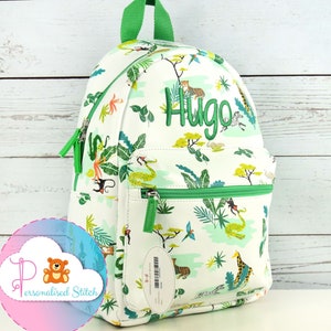 Sac à dos personnalisé pour enfants | Sacs à dos brodés garçons et filles | Safari Rucksack Sac à dos Personnalisé Baby Bag School Nursery Bag | Animaux Jungle