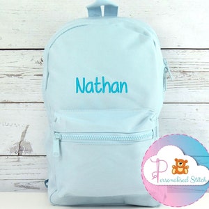 Mini sac à dos personnalisé Brodé | Sac d’école pour enfants Sac à dos bleu | | de nom des enfants Sac personnalisé Sac de maternelle pour la rentrée scolaire