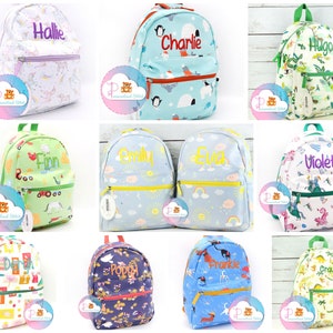 Sac à dos personnalisé pour filles et garçons | Sac à dos brodé pour la rentrée scolaire pour enfants | Sac à dos d'école personnalisé | Sac de chambre d'enfant