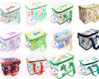 Personalised Embroidered Kids Lunch Box | Bag Back to School | Nursery Assorted Unicorn | Dinosaur | Girls & Boys Lunch Bags  Personalized