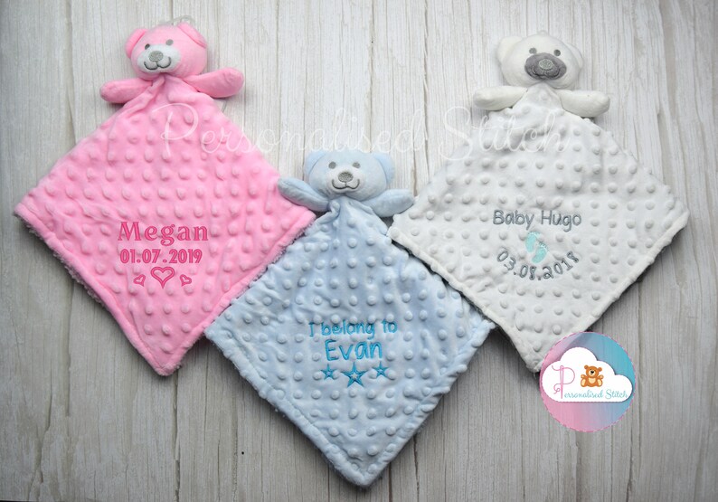 Personalised Baby Comforter / Embroidered Snuggle blanket / Etsy