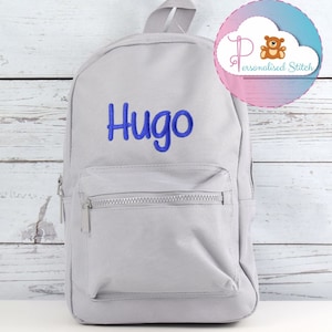 Mini sac à dos personnalisé Kids Toddler School Bag | Sac à dos gris brodé | | de nom des enfants Sac personnalisé Sac de maternelle pour la rentrée scolaire