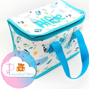Personalised Deepsea Lunch Box | Embroidered Lunch bag | Personalized Bag School Sea life | Nursery Bag Back to School | Name Embroidered