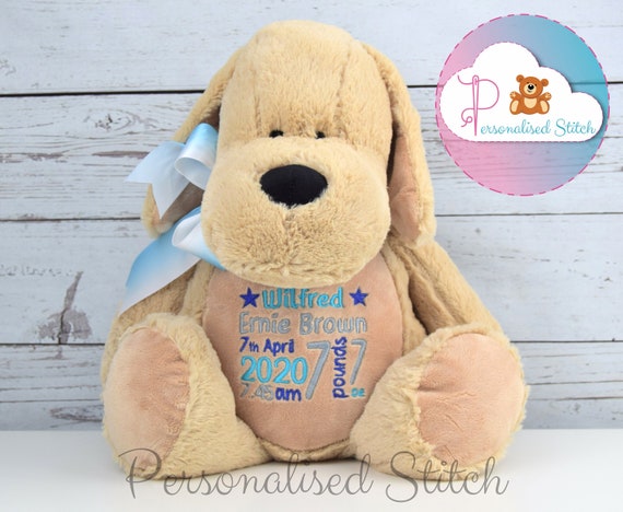 Personalised Dog Teddy Bear Personalized Gift Embroidered Teddies Stuffed Animal Baby Birthday Gift Baby Shower 1st Birthday Mumbles Etsy