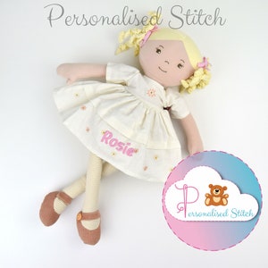 Personalised Bonikka Rag Doll Vicky Embroidered Birthday Gift Personalized Doll Christening Baby Birth Keepsake Baby Girl Baby Shower