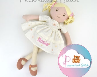 Personalised Bonikka Rag Doll Vicky Embroidered Birthday Gift Personalized Doll Christening Baby Birth Keepsake Baby Girl Baby Shower