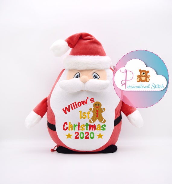 Personalised Christmas Santa Soft Toy Teddy Bear Embroidered Teddy