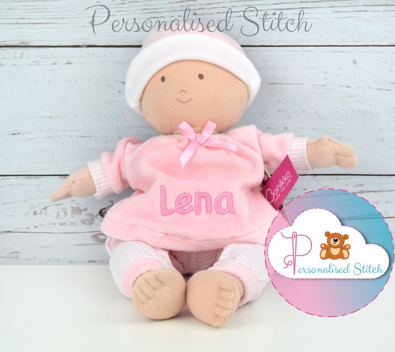 Personalised Rag Doll Baby Girl Bonikka Embroidered Birthday Etsy