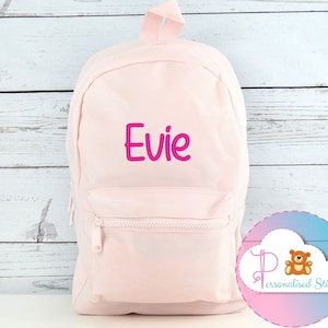 Personalised Pink Backpack Girls Embroidered | Kids School Bag Backpack | Kids Name | Personalized Bag Back to School Nursery Bag