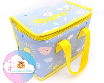Lancheira personalizada Sunshine Bag | Lancheira bordada para meninas | Bolsa personalizada Bolsa de berçário escolar | Mochila de volta às aulas