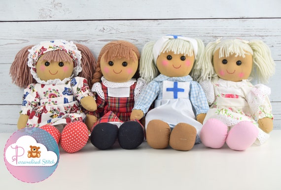 Personalised Rag Dolls Vintage Embroidered Birthday Baby Gift Christening Personalized Doll Baby Birth Keepsake Baby Girl Baby Shower Etsy UK