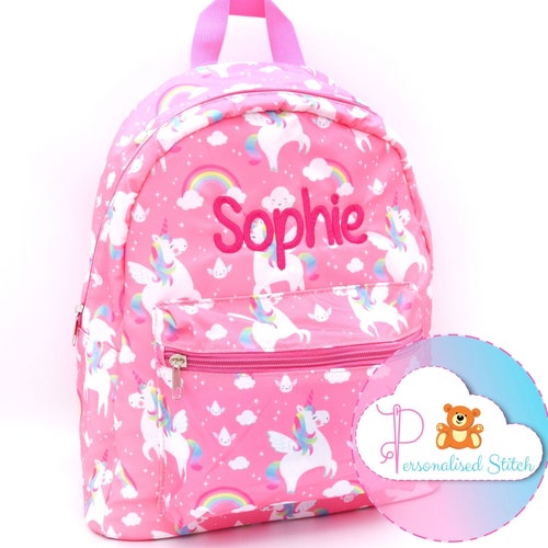 Personalised Unicorn Backpack Unicorn School Bag Kids Etsy UK