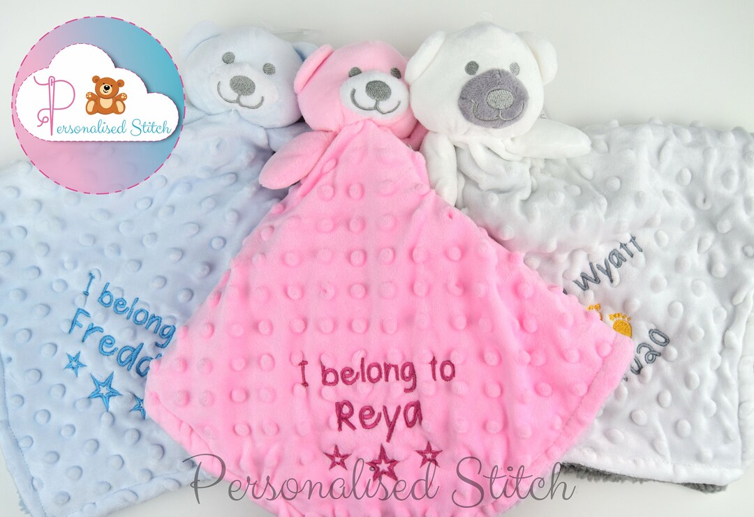 Personalised Baby Comforter / Embroidered Snuggle Blanket / Etsy UK