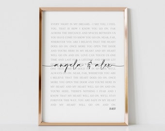 Our Song, Custom Lyrics Wall Art Print | Personalized Anniversary, Valentines, Wedding, Love Gifts | Personalized Digital File