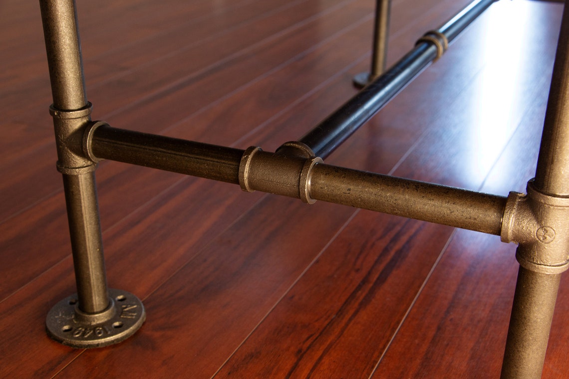 Custom Engraving Industrial Coffee Table with Pipe Legs and Etsy