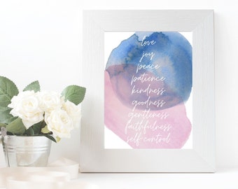 Fruit of the Spirit | Galatians 5:22-23 Printable | Scripture Printable | Watercolor Scripture