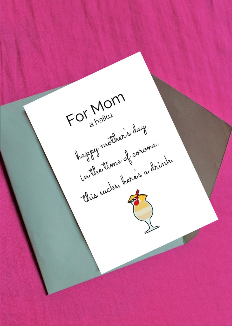 Mother's Day Funny Haiku Greeting Card Quarantine Etsy