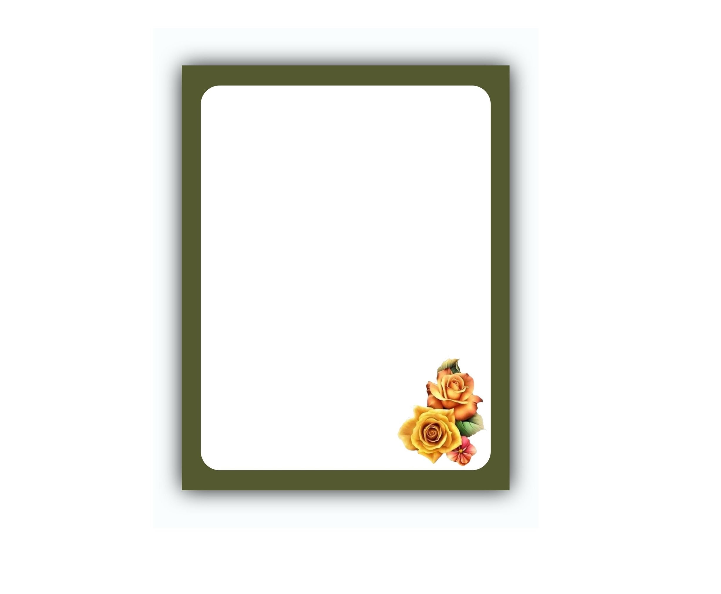 Printable Stationery, Yellow Roses Pages, US Letter Size PDF, Instant ...