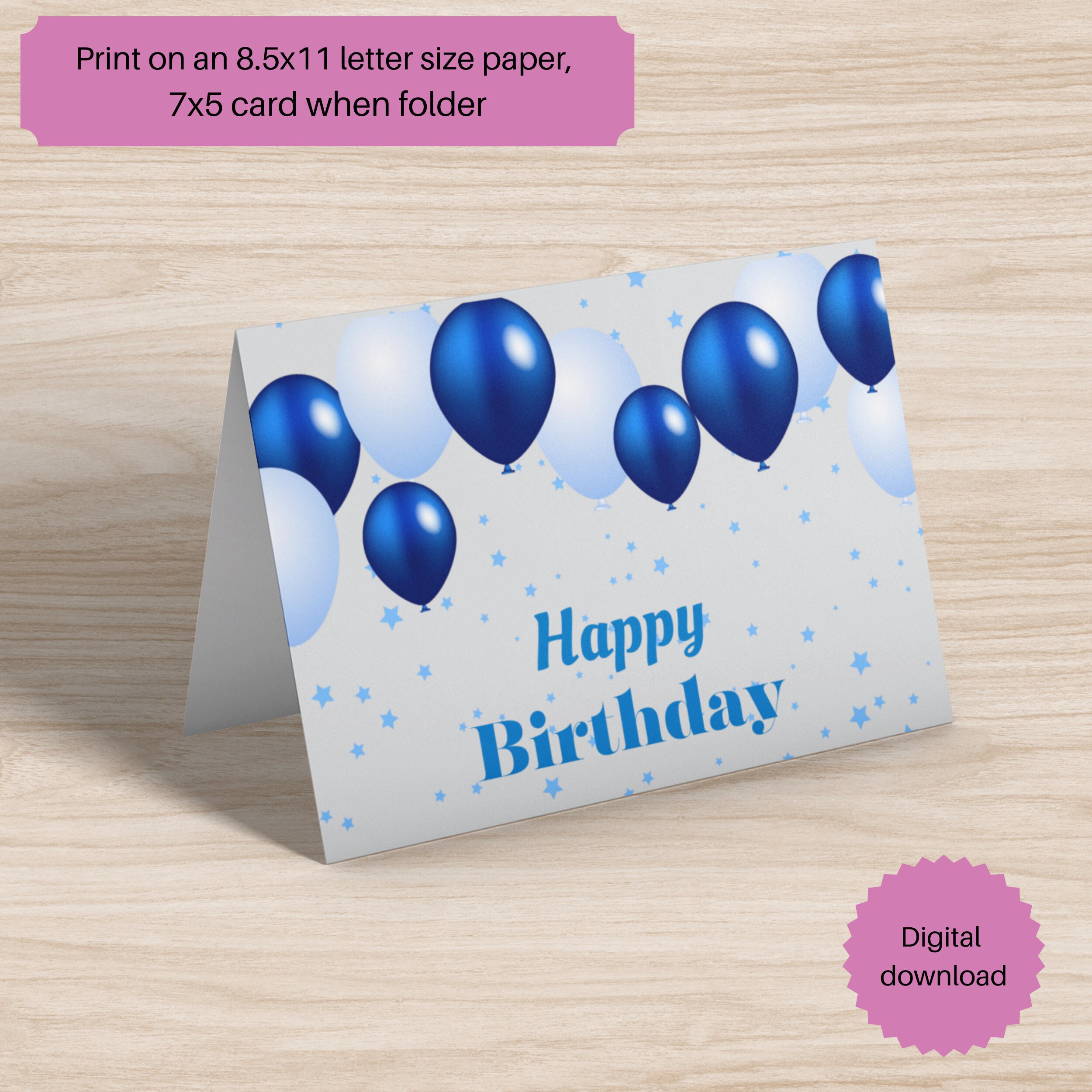 Printable Birthday Card Instant Download for a Heartfelt Greeting ...