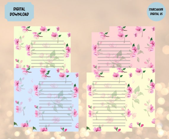 Printable Stationery US Letter Size PDF Instant Download | Etsy