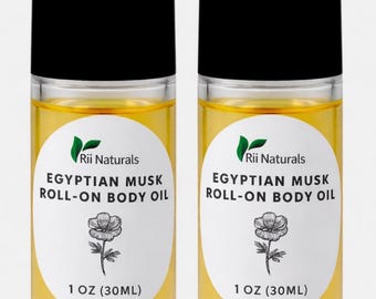 Aceite corporal perfumado de almizcle egipcio (2 unidades, roll-on), aroma natural de larga duración (30 ml)