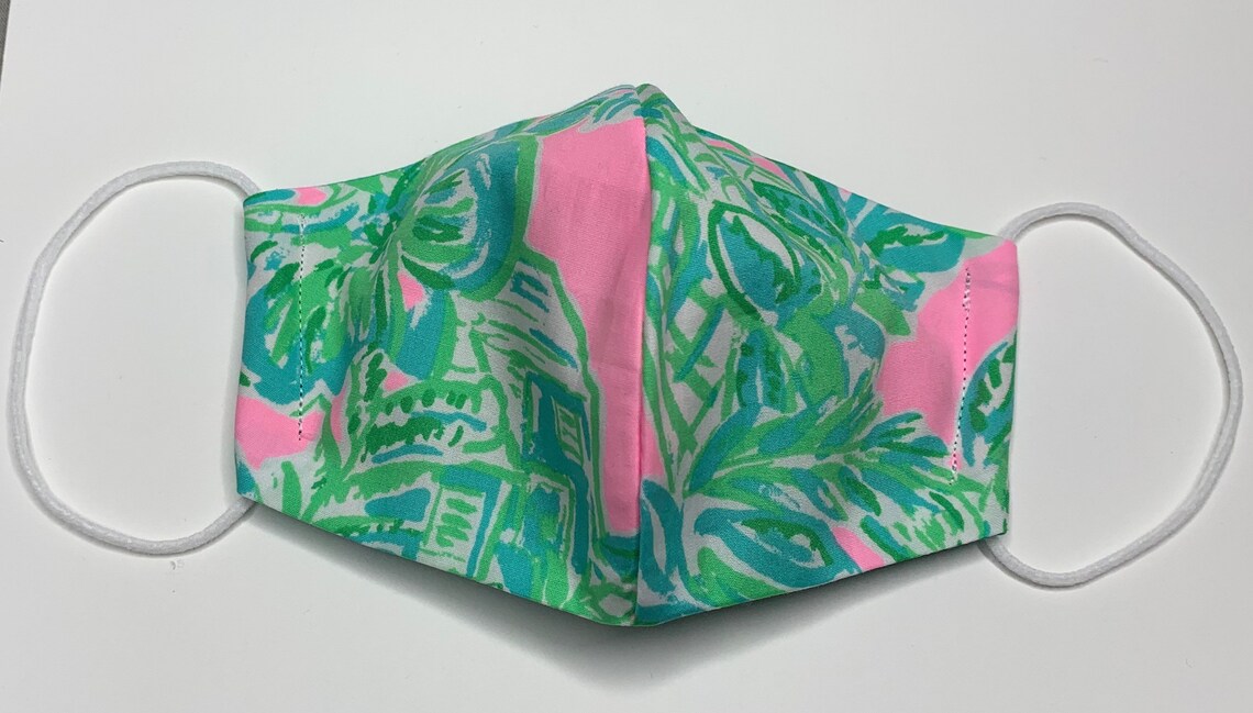 Preppy Colorful Face Mask Authentic Designer Fabric Face Etsy