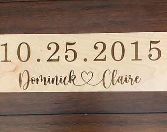 Personalized Wedding Date Sign, Personalized Save The Date Sign, Personalized Anniversary Sign, Engagement Photo Prop, Save the Date Prop