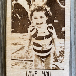 Custom Engraved  Polaroid photo. Wooden Polaroid. Valentine’s Day gift. Gift for girlfriend. Gift for boyfriend. Gift for mom. Gift for dad