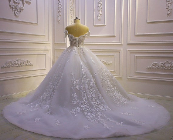 Off white and gold wedding cheap dresses