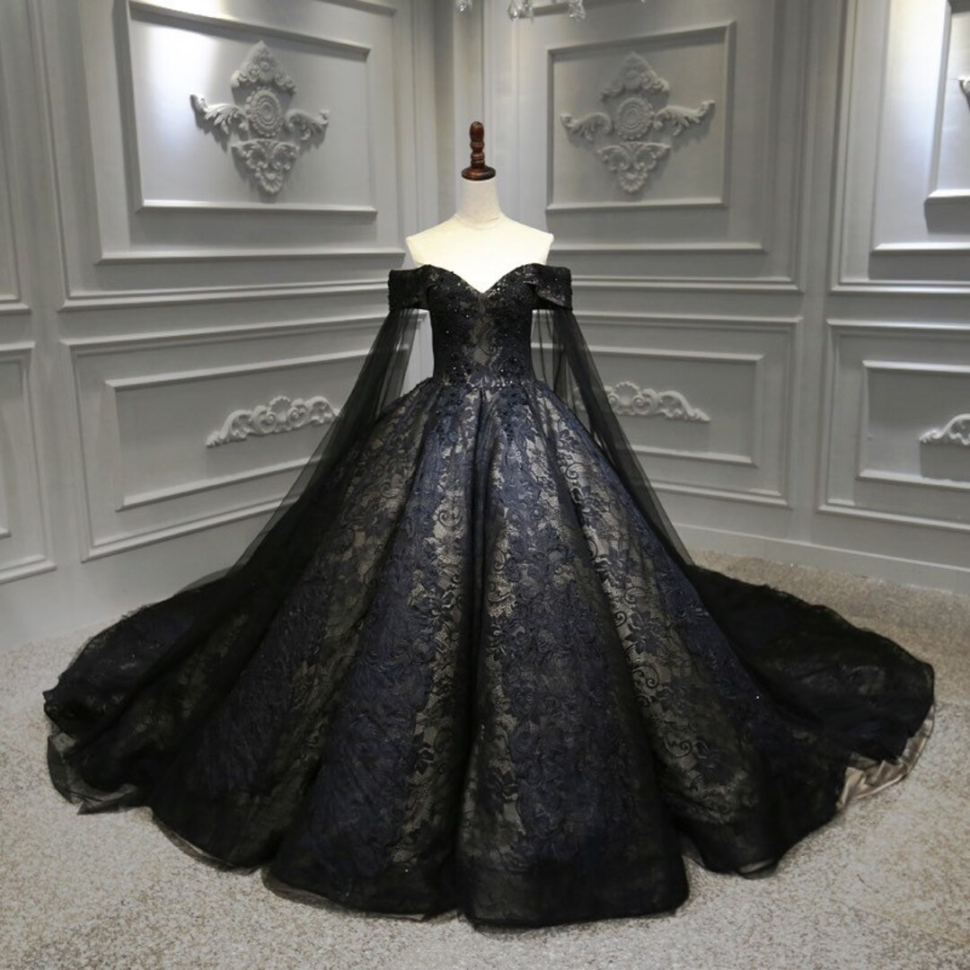 Luxury Crystal Beaded Lace Appliqué Embroidery off the Shoulder Black ...