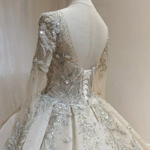 Luxury Beading Royal Ballgown Wedding Dresslong Sleeve Royal - Etsy