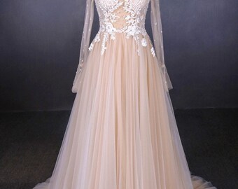 Nude Wedding Dress - Etsy