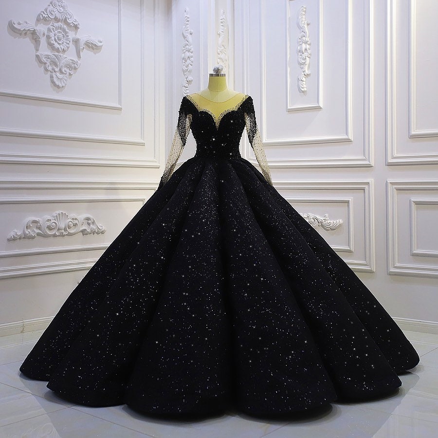 Black shimmer hotsell evening gown