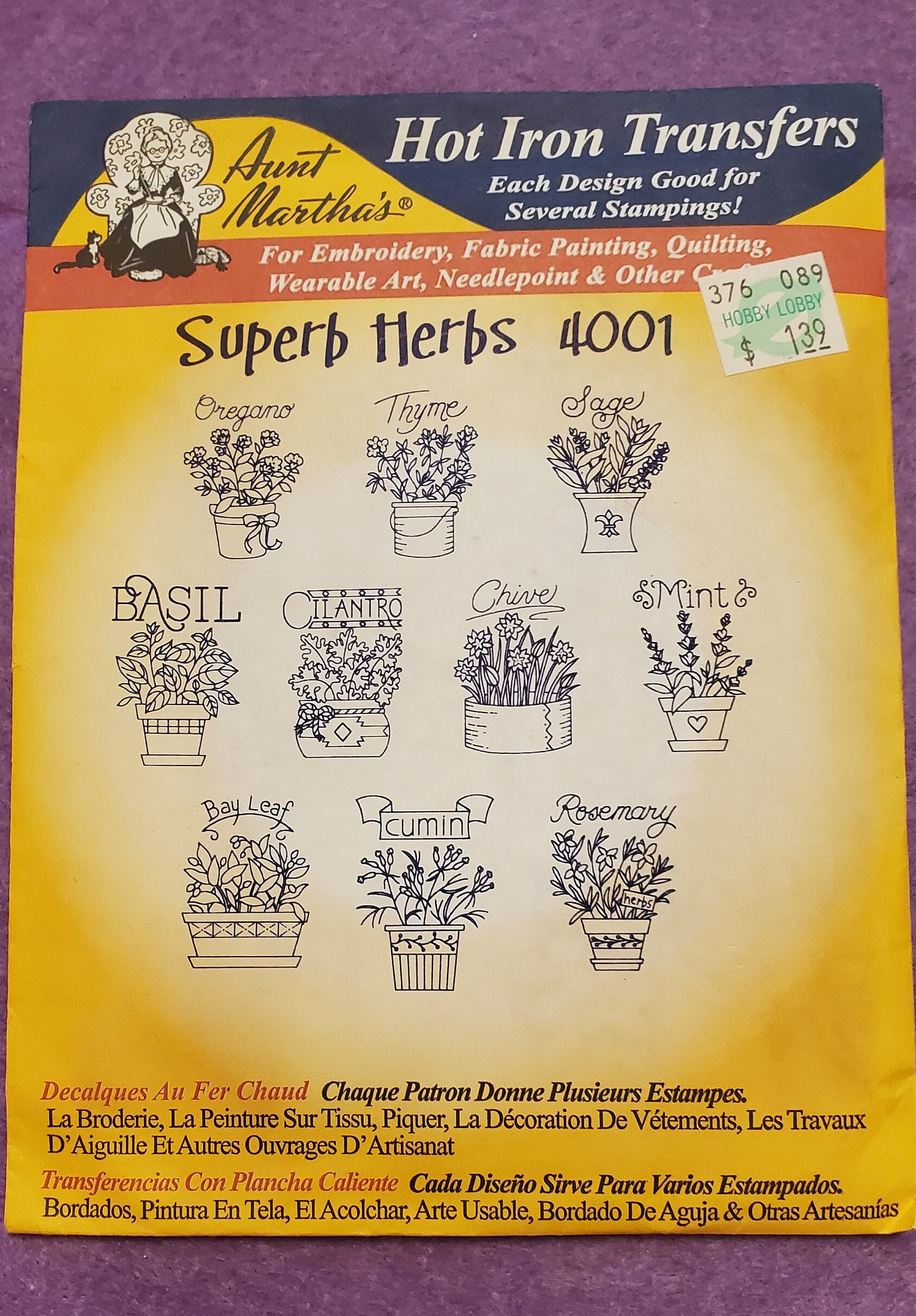 Aunt Martha's Vintage Iron on Transfers Etsy