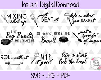 Kitchen Mixer Package - SVG JPEG PDF Digital Cut Files - Instant Download