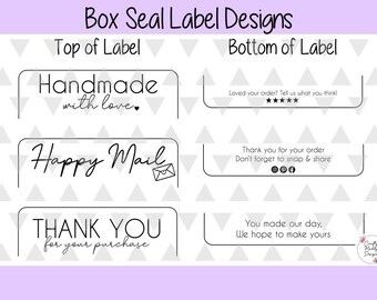Digital Download - Box Seal Labels - Print with your thermal printer - 9 designs included