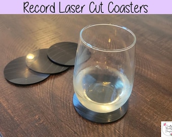 Vinyl Record Coaster Set- Wedding Gift Set, Anniversary Coasters, Music Coasters, Couples Coasters