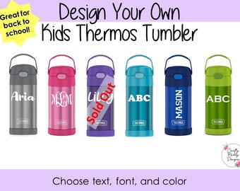 Custom Kids Insulated THERMOS Tumbler, 12oz Choose Your Font