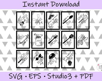 Kitchen Package - SVG EPS Studio3 PDF Digital Cut Files - Instant Download