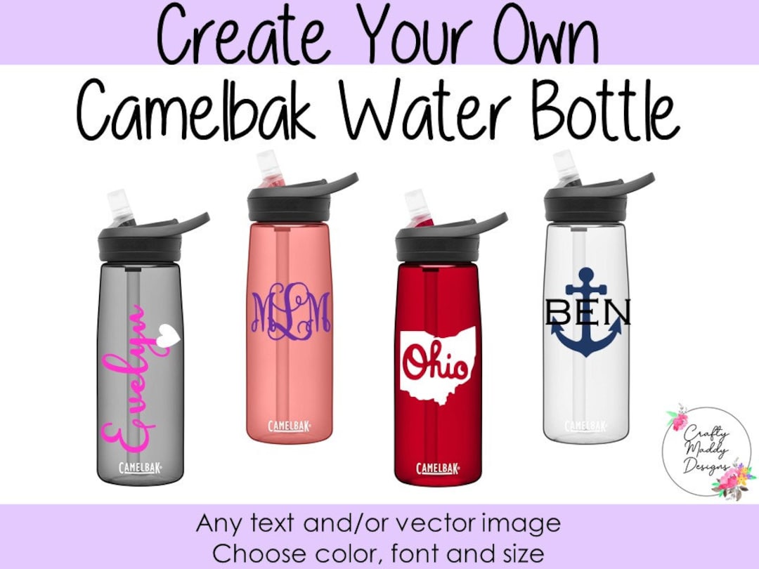 Custom Water Bottle 24 Oz or 32 Oz With Straw Top - Choose Your Font ...