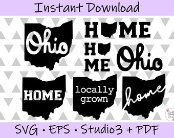 Ohio Home Script Ohio Package - SVG EPS PDF Digital Cut Files - Instant Download