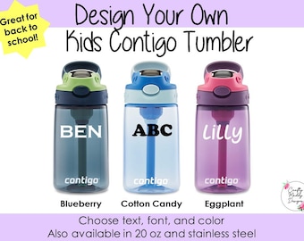 Custom Kids No Spill Straw Cup, Tumbler, 13-20 oz - Choose your Font, Color, and Design