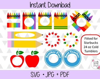 Teacher Bundle - Back to School - SVG Jpg PDF Digital Cut Files - Instant Download