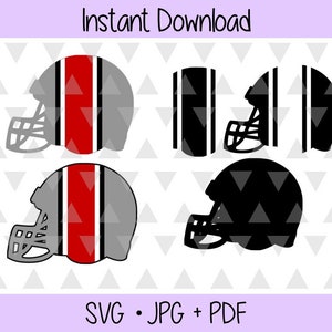 Football Helmet - Stripes - SVG Jpg PDF Digital Cut Files - Instant Download