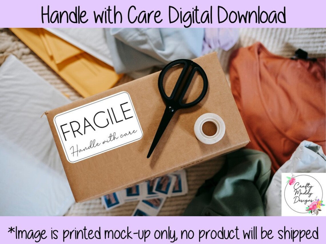 Digital Download Fragile Handle With Care Print With Your - Etsy