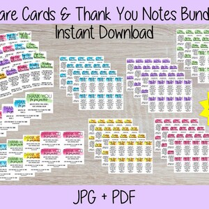 Digital Download - Care Instructions - Thank you notes - Decal Instructions - Wash Instructions - Print at home - 5 designs included