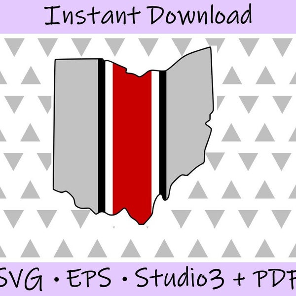 Ohio State Stripes - SVG EPS Studio3 PDF Digital Cut Files - Instant Download