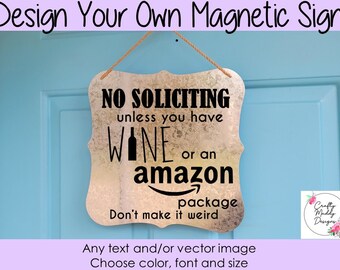 Custom Metal Magnetic Sign - Choose your Font, Color, and Text - Decorative tin wall plaque