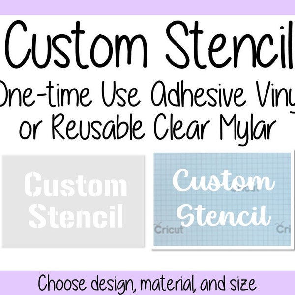 Custom Vinyl Stencil or Reusable Mylar Stencil - Choose your Font, Material and Width